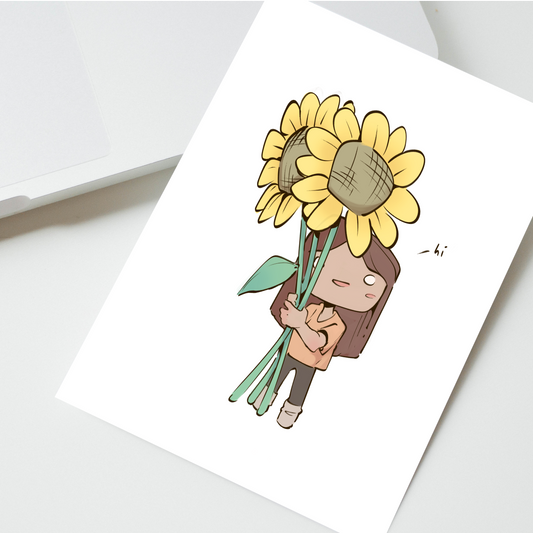 Sunflower Girl Card